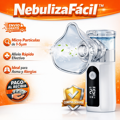 🍃🫁 NebulizaFácil™ - Nebulizador Portátil + Mascarilla Para Niños y Adultos + Boquilla 🔥