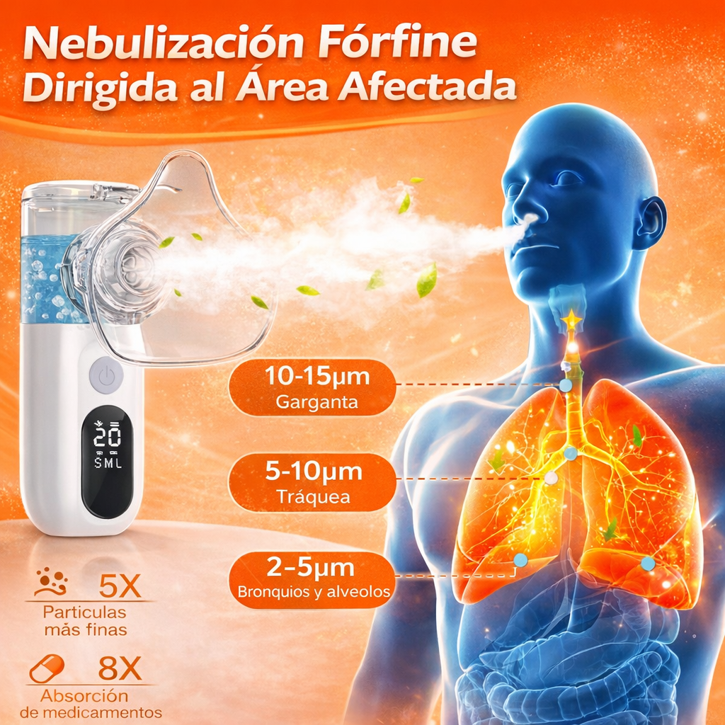 🍃🫁 NebulizaFácil™ - Nebulizador Portátil + Mascarilla Para Niños y Adultos + Boquilla 🔥