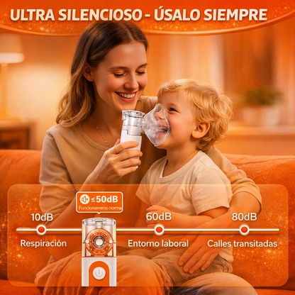 🍃🫁 NebulizaFácil™ - Nebulizador Portátil + Mascarilla Para Niños y Adultos + Boquilla 🔥