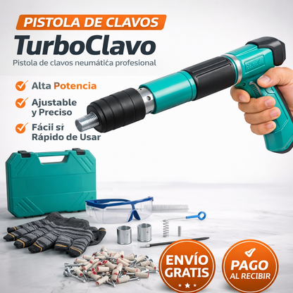 TurboClavo™ – Pistola de Clavos Profesional + Kit Completo de Accesorios + Envío Gratis