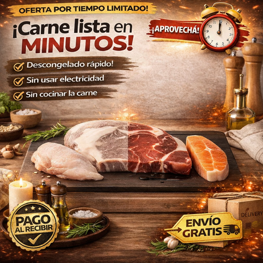 🥵 Descongela+™ – Tabla de Descongelación Rápida + Carne Lista en Minutos + Sin Electricidad 🥩
