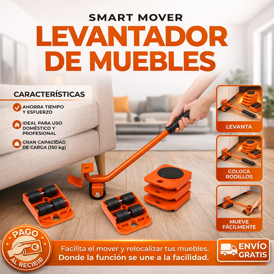 Smart Mover™ - Levantador de muebles + Kit Elevador + Deslizadores 360º
