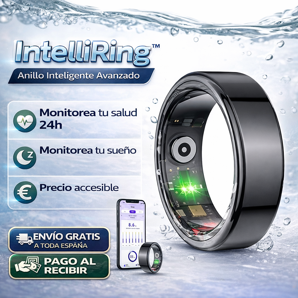IntelliRing™ - Anillo Inteligente Avanzado + Monitorea tu Salud + Sueño