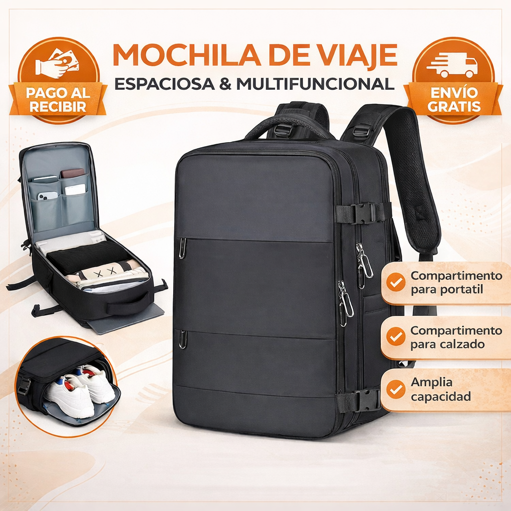🎒 Mochila - Maleta Viral de Viaje + Envío Gratis ⏳