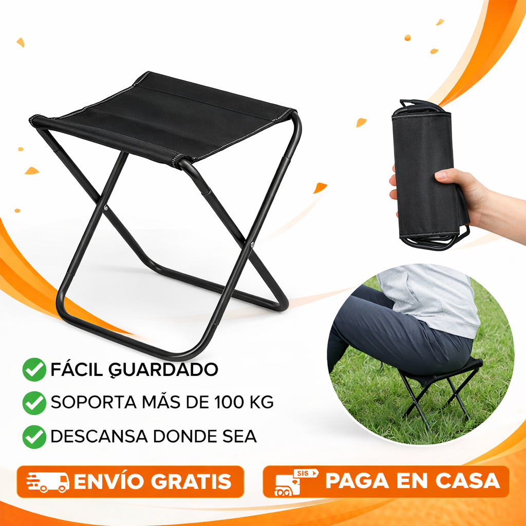 🪑 Mini Silla Plegable Portátil + Envío Gratis ⏳