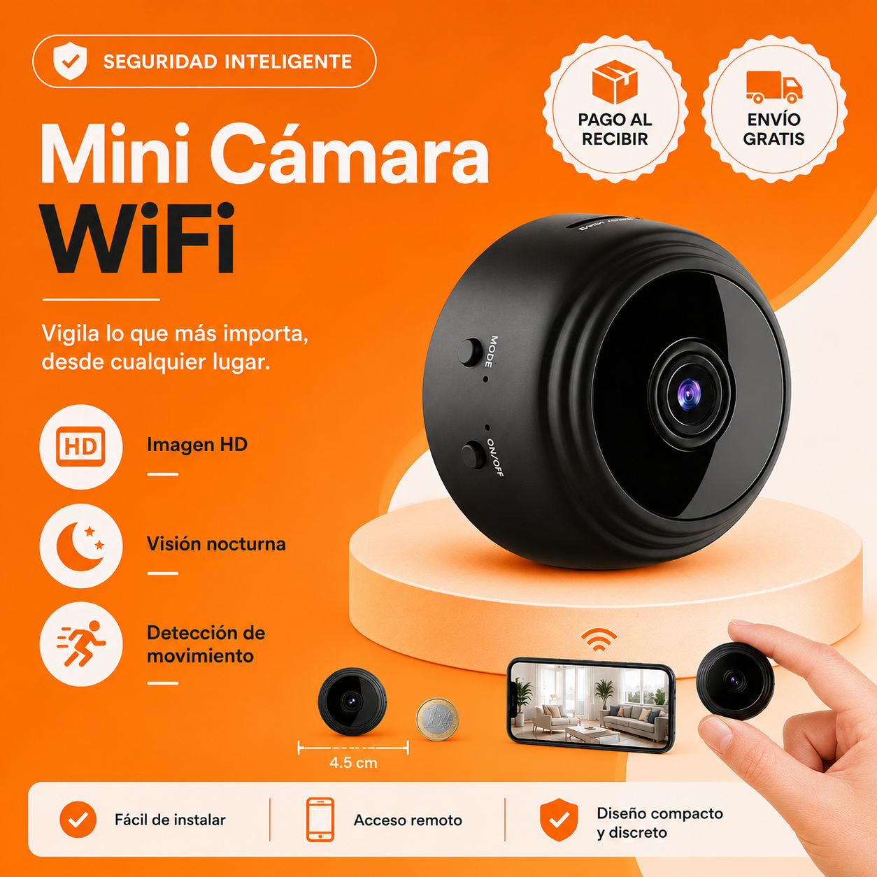 📷 Mini Cámara Espia 1080p HD ⏳