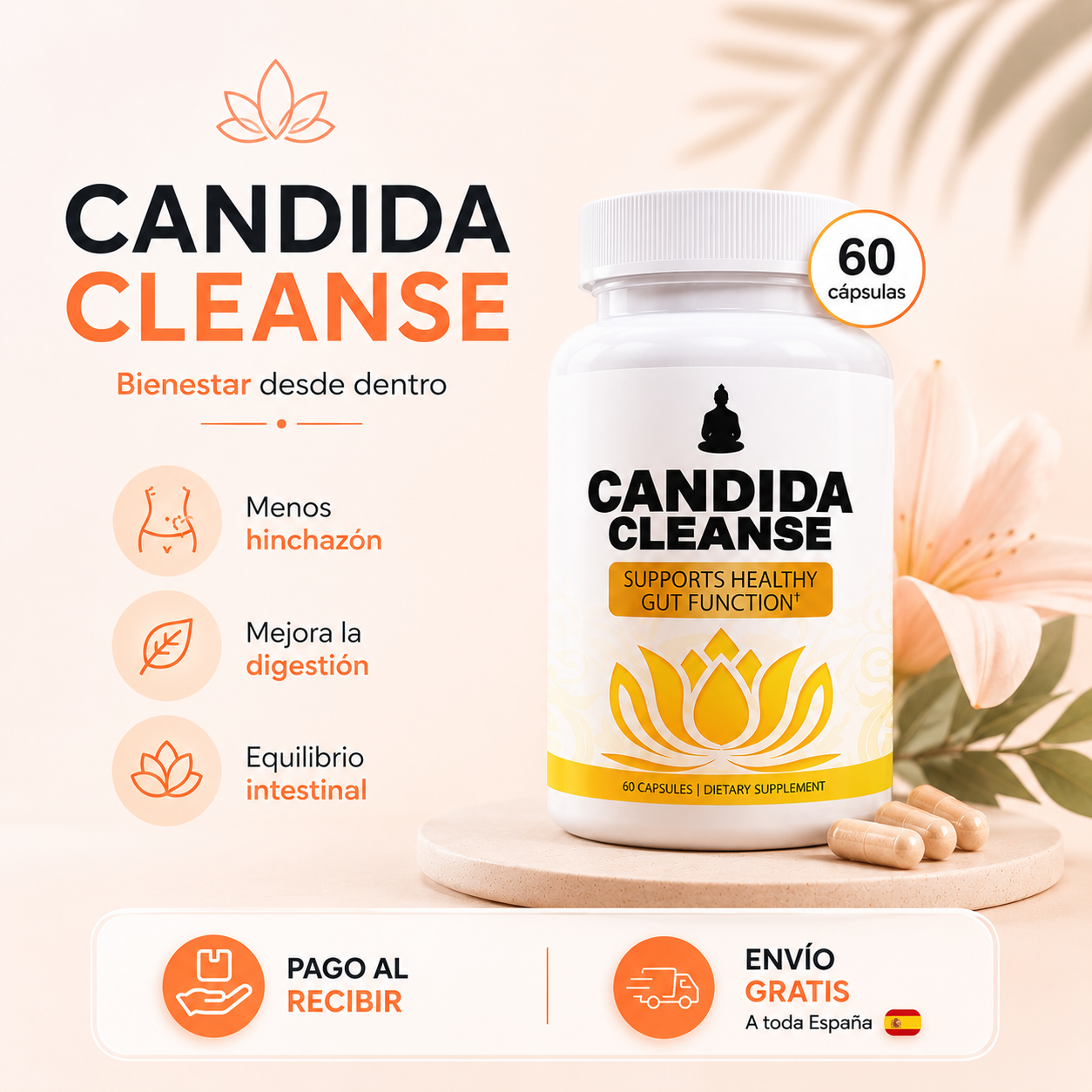 🍃 Candida Cleanse® Reducen Antojos, Hinchazón y Fatiga ⏳