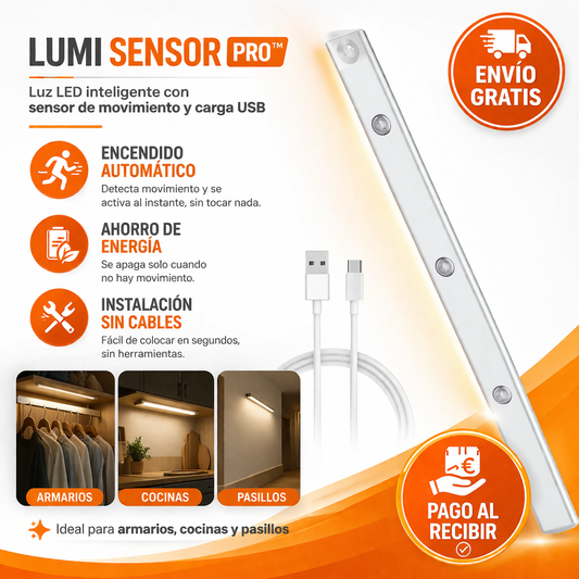 💡  Pro™ - Luz LED Inteligente Con Sensor de Movimiento + Carga USB + Envío Gratis 🔥