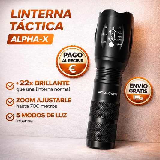 🔦 Linterna Táctica Alpha-X Pro 22X + 5 Modos + Envío Gratis 🔥