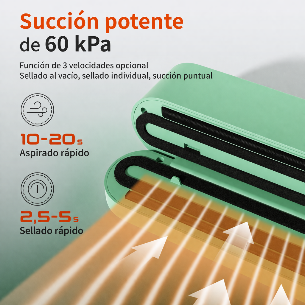 VacuumPro Elite – Sellado al Vacío Inteligente 3 en 1 + Tus alimentos frescos por más tiempo