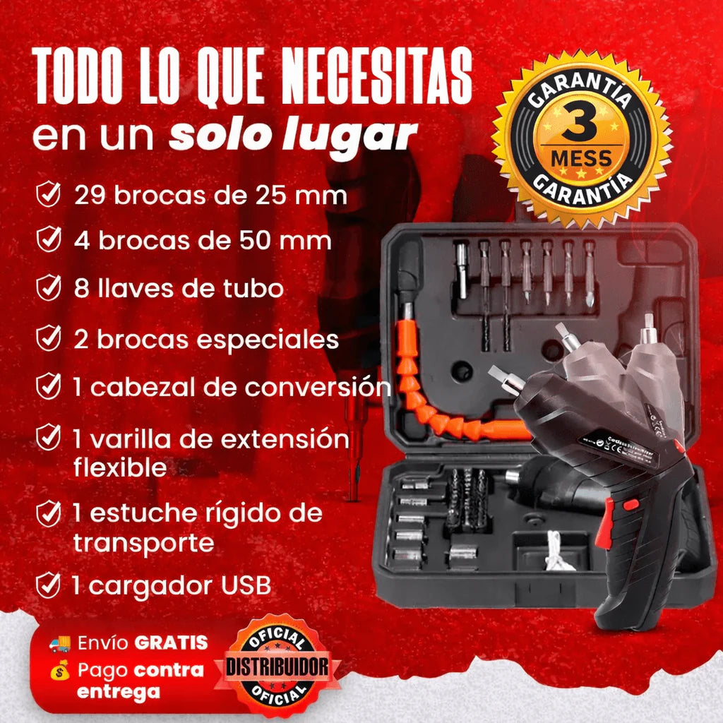 ⚡ Kit Destornillador Eléctrico 47 en 1 – Más Potencia, Menos Esfuerzo ⏳