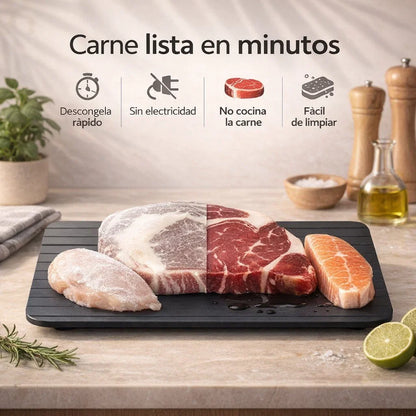 🥵 Descongela+™ – Tabla de Descongelación Rápida + Carne Lista en Minutos + Sin Electricidad 🥩