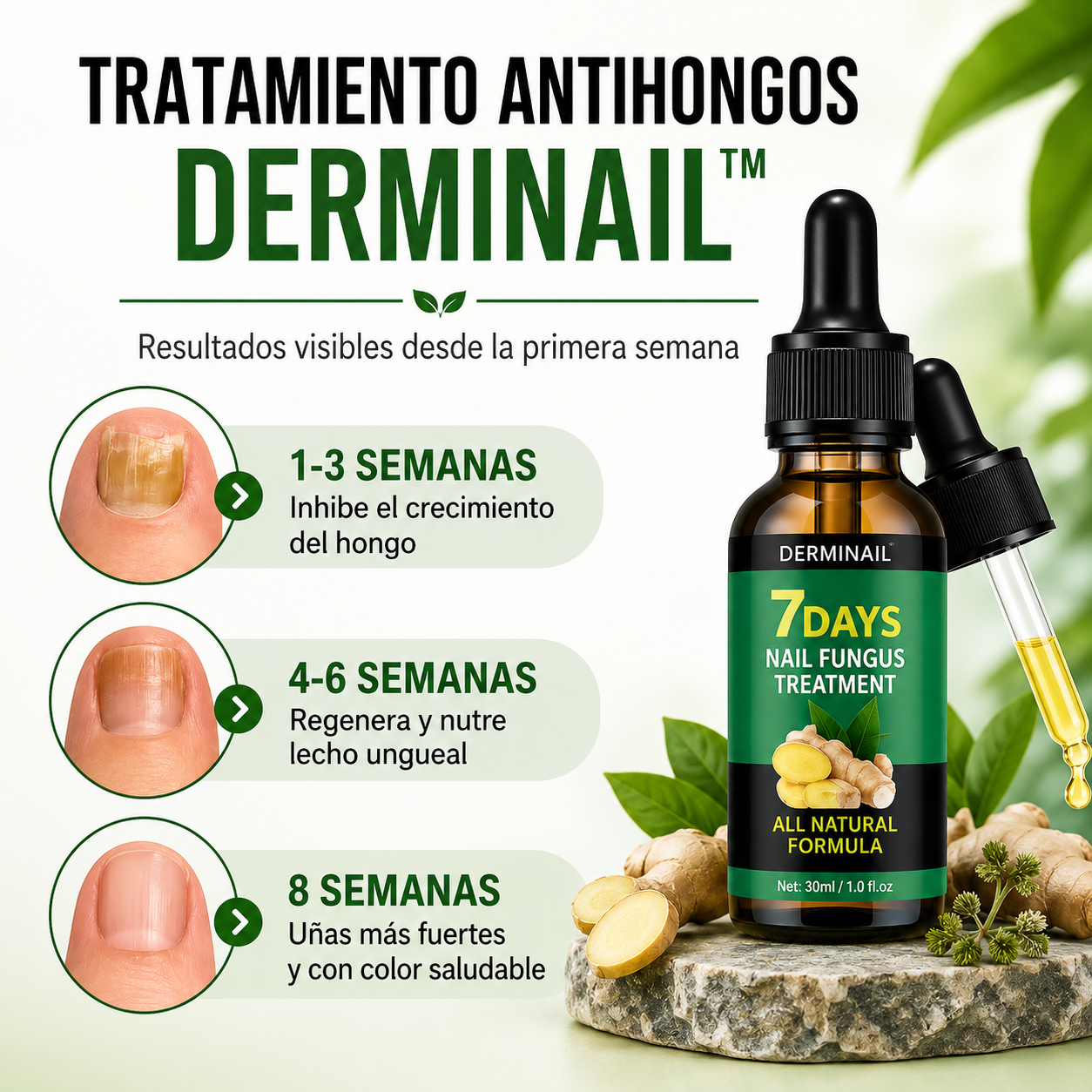 🦶 Derminail - TRATAMIENTO ANTI HONGOS 7 DÍAS 100% NATURAL