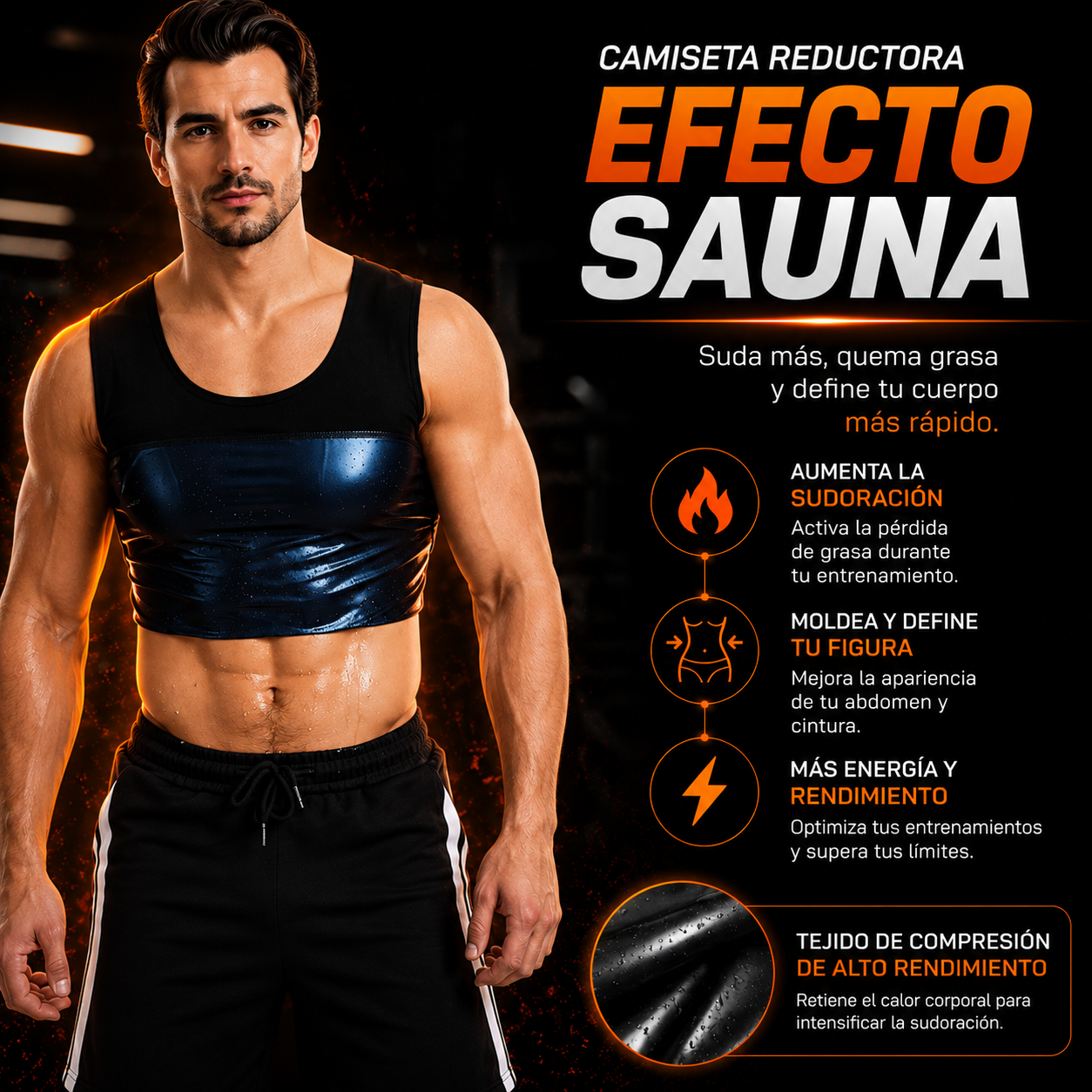 🥵 Camiseta Reductora Efecto Sauna: Suda Más, Define Mejor ⏳