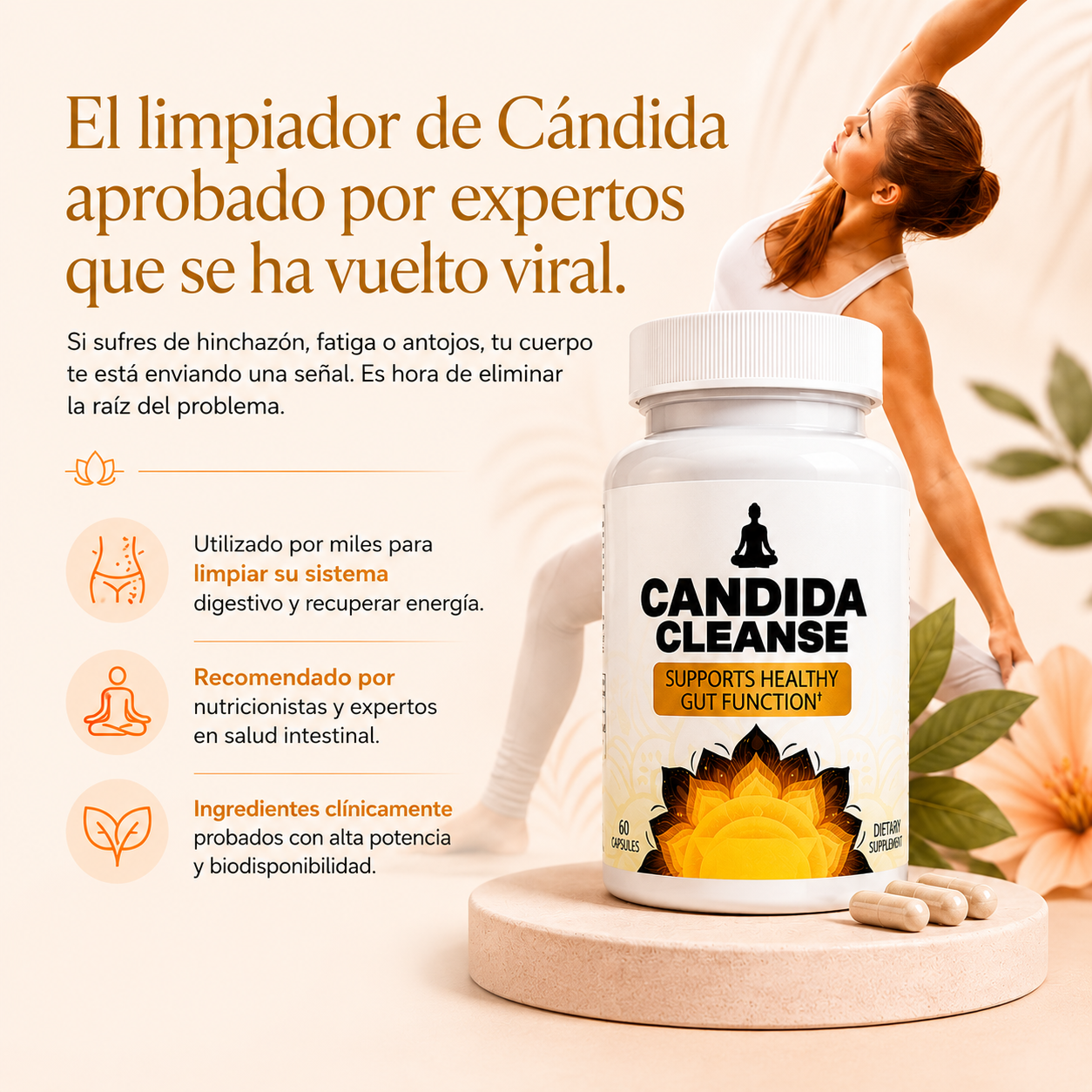 🍃 Candida Cleanse® Reducen Antojos, Hinchazón y Fatiga ⏳