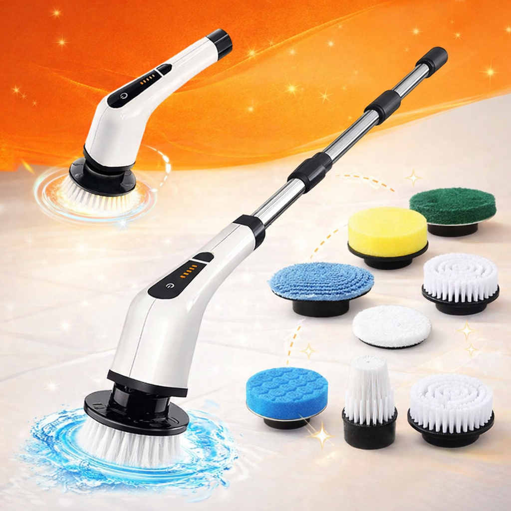 MultiClean™ 9 en 1 - Cepillo de Limpieza Eléctrico Giratorio + 9 Cabezales + Envío Gratis