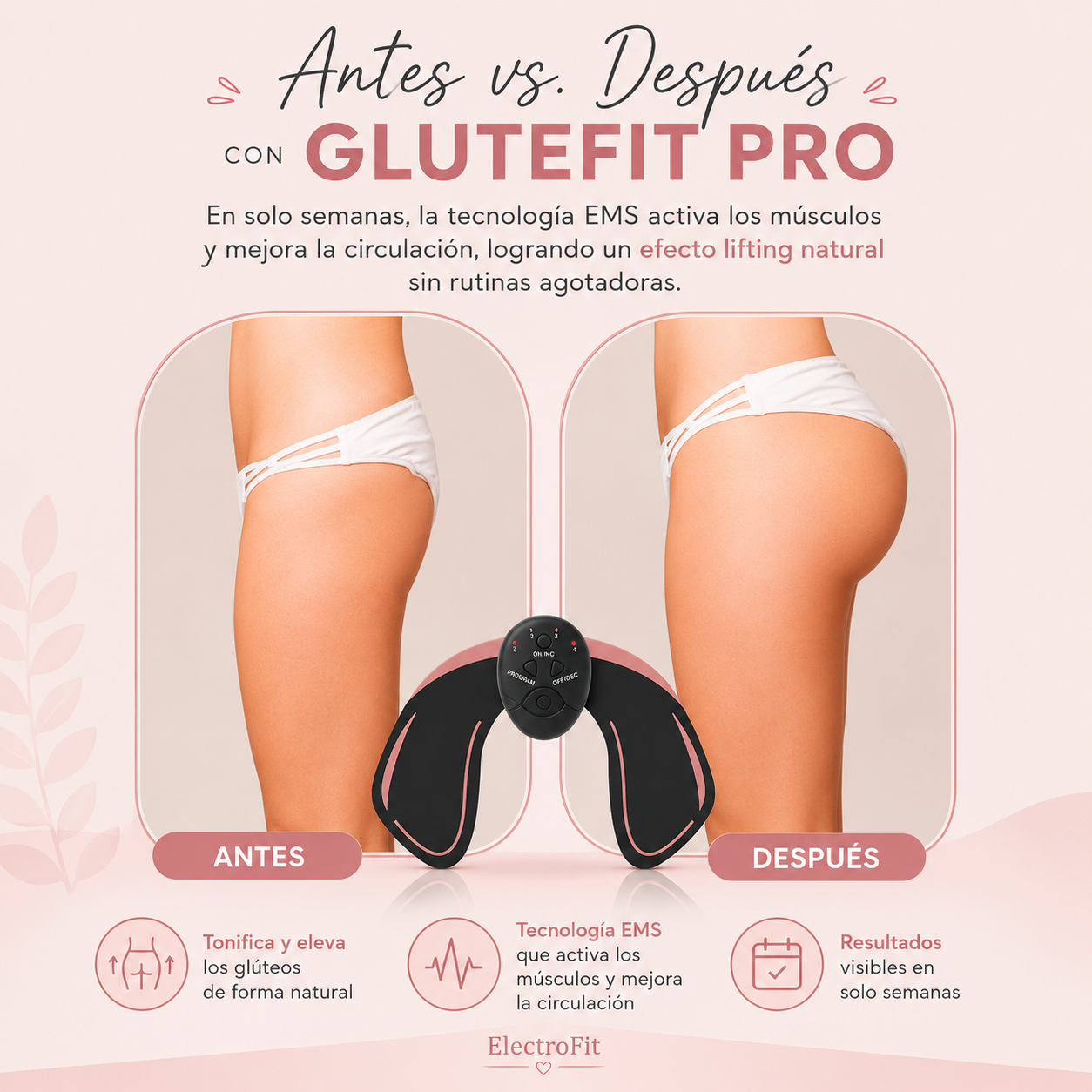 🍑 GluteFit™ Pro - Eleva y Moldea Tus Glúteos - Electroestimulador de Glúteos ⏳
