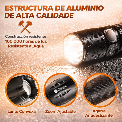 🔦 Linterna Táctica Alpha-X Pro 22X + 5 Modos + Envío Gratis 🔥