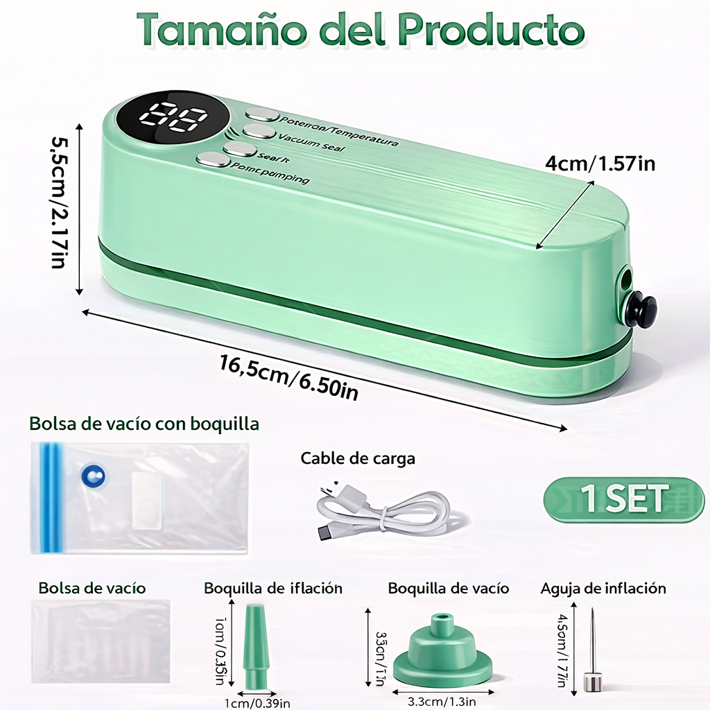 VacuumPro Elite – Sellado al Vacío Inteligente 3 en 1 + Tus alimentos frescos por más tiempo