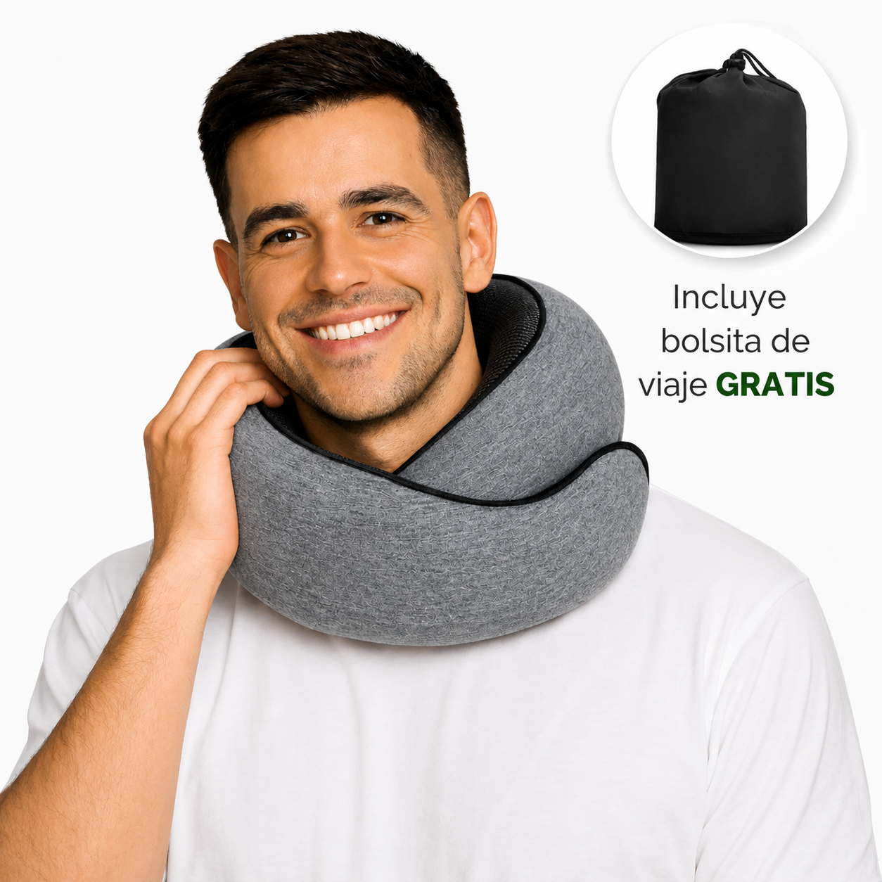 ✈️ Almohada de Viaje Ergonómica Premium + Bolsita de Viaje Gratis ⏳