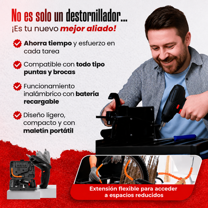 ⚡ Kit Destornillador Eléctrico 47 en 1 – Más Potencia, Menos Esfuerzo ⏳