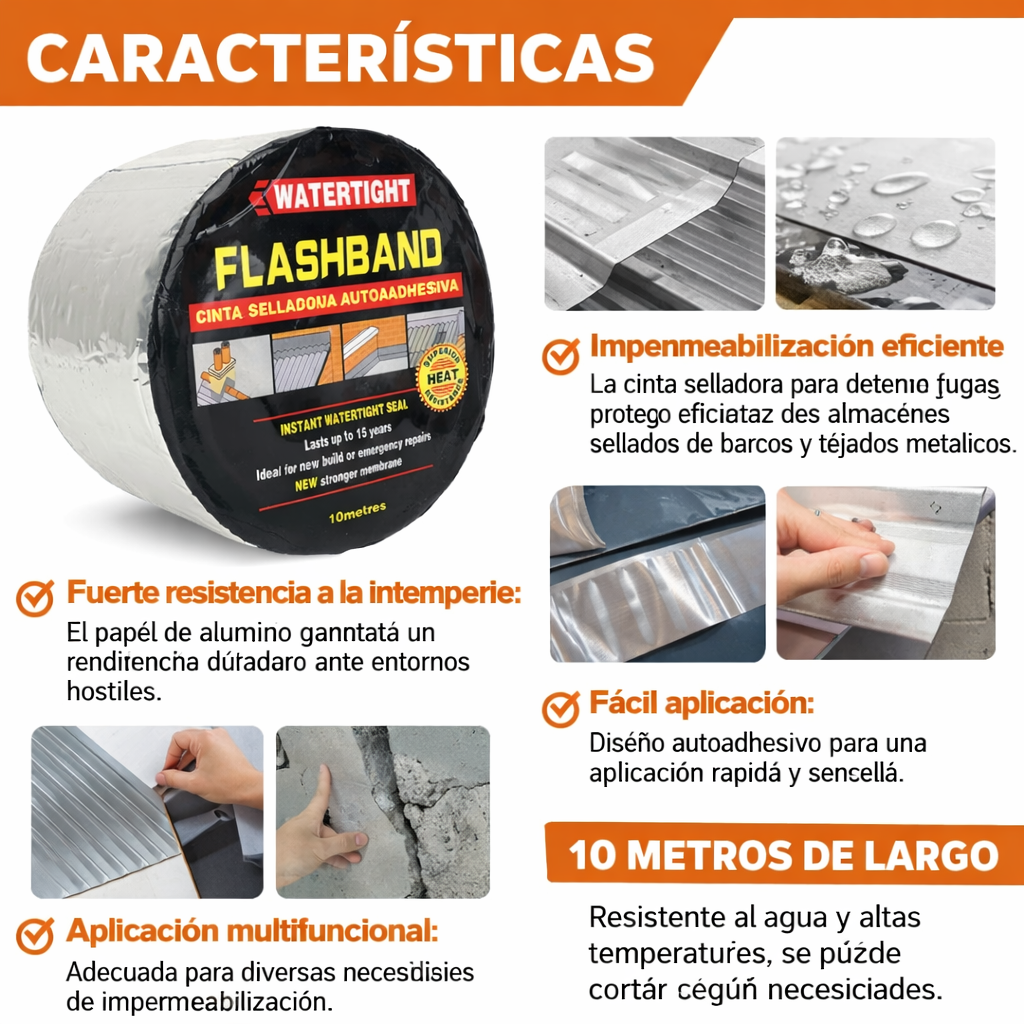 💧 FlashTape Ultra™ - Cinta Impermeable + Reparación Impermeable Instantánea 🔥
