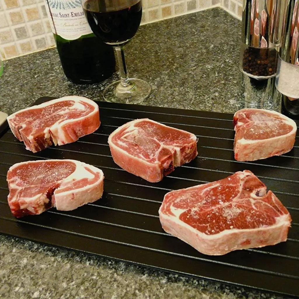 🥵 Descongela+™ – Tabla de Descongelación Rápida + Carne Lista en Minutos + Sin Electricidad 🥩