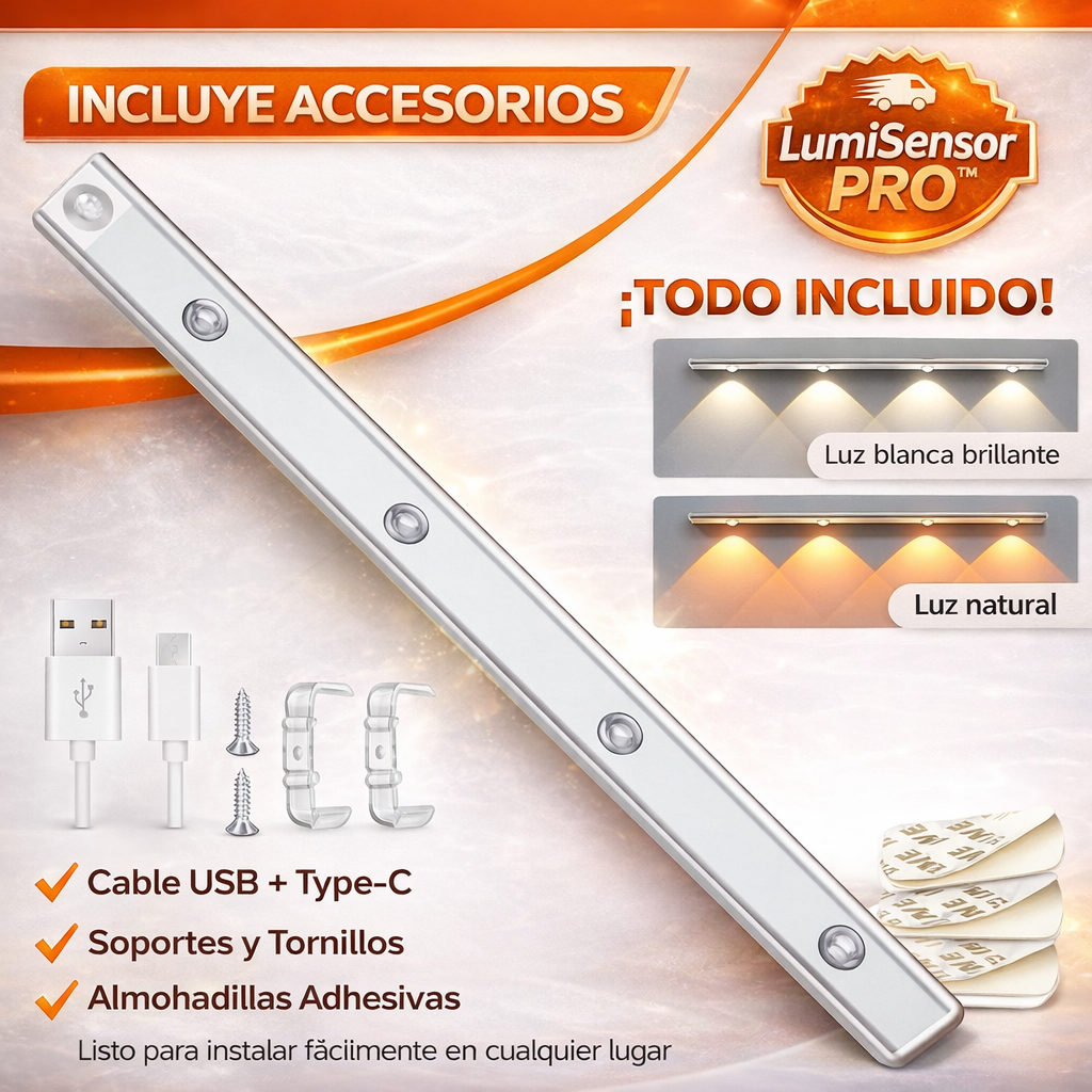💡  Pro™ - Luz LED Inteligente Con Sensor de Movimiento + Carga USB + Envío Gratis 🔥