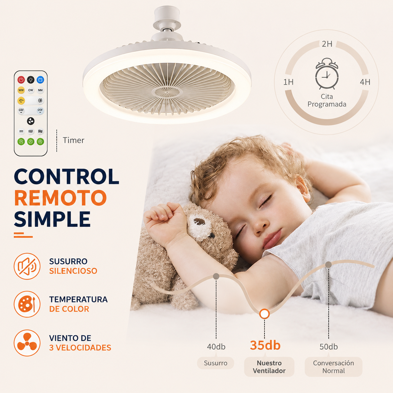 🌬️ Ventilador de Techo Con Luz Led + Control Remoto + Envío Gratis 🔥