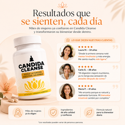 🍃 Candida Cleanse® Reducen Antojos, Hinchazón y Fatiga ⏳