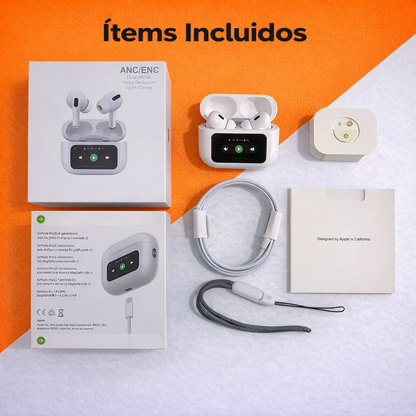 🎧🍎 Airpods PRO con Pantalla + Cancelación de Ruido + Llavero Gratis + Envío Gratis 🔥