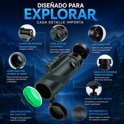 🔭 Telescopio Monocular para Móvil + Incluye Soporte GRATIS ⏳