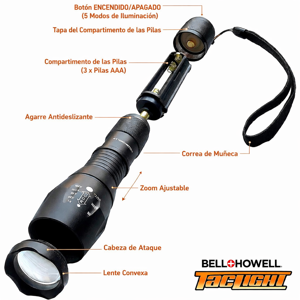 🔦 Linterna Táctica Alpha-X Pro 22X + 5 Modos + Envío Gratis 🔥