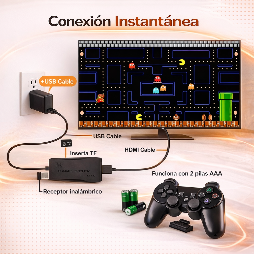 🎮 NostalgiaPlay™ - Consola Pro Edition con 10.000 Juegos + 2 Controles Gratis + Envío Gratis 🔥