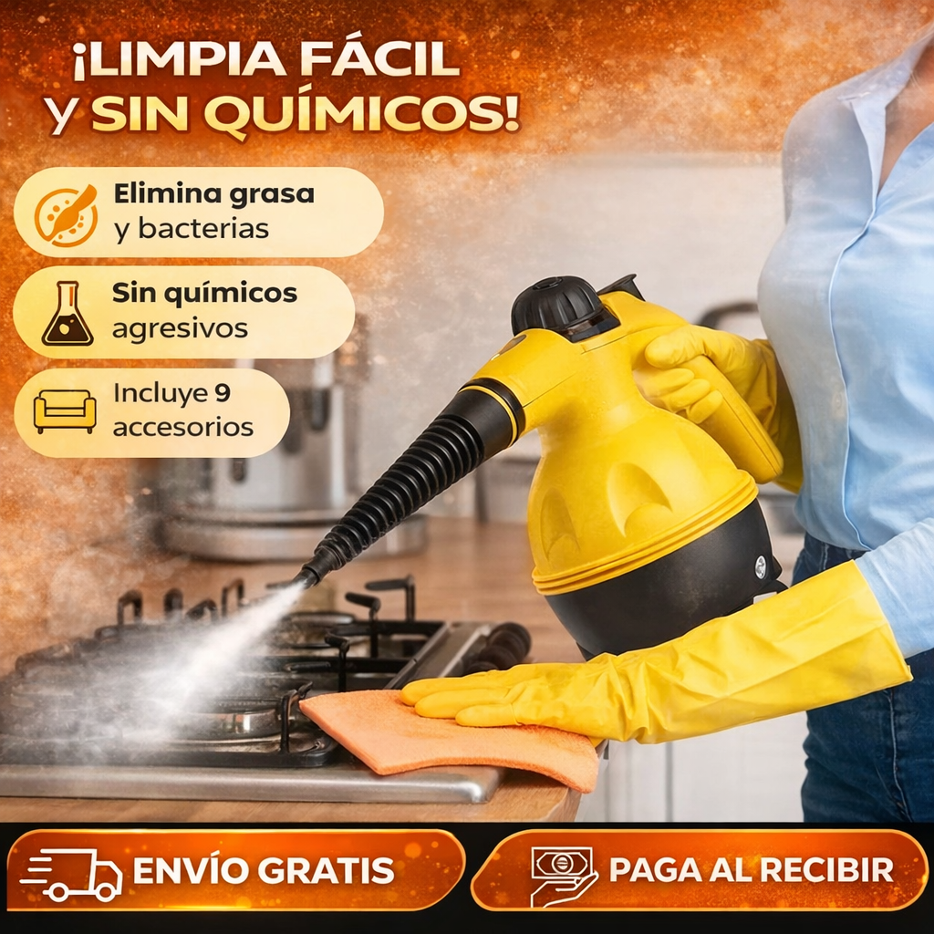 💨 VaporLux™ - Limpiador de Vapor Eléctrico + 9 Accesorios + Últimas Unidades ⏳