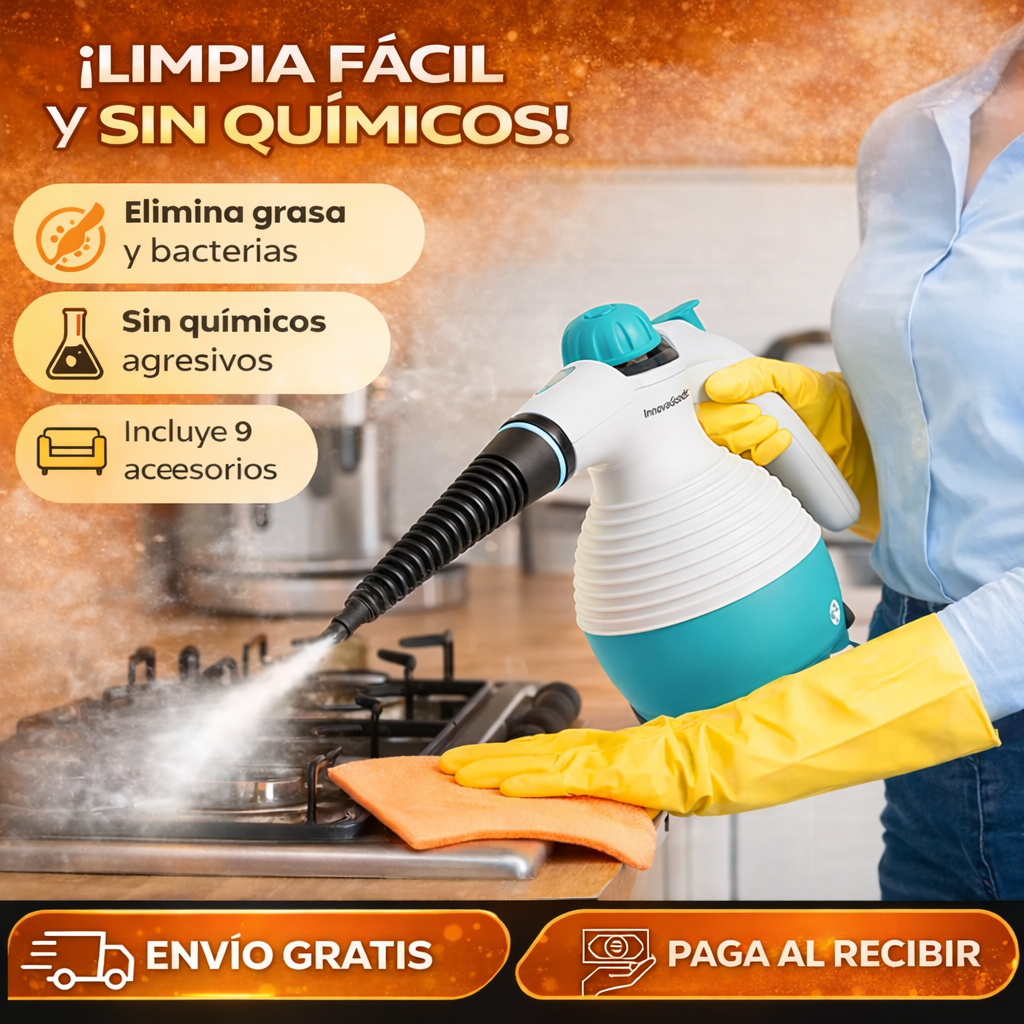 💨 VaporLux™ - Limpiador de Vapor Eléctrico + 9 Accesorios + Últimas Unidades ⏳