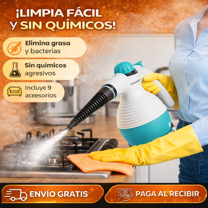 💨 VaporLux™ - Limpiador de Vapor Eléctrico + 9 Accesorios + Últimas Unidades ⏳